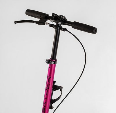 Самокат двоколісний для дівчаток Рожевий Skyper Urbanist з ручним гальмом, колеса 200 мм, 1 амортизатор