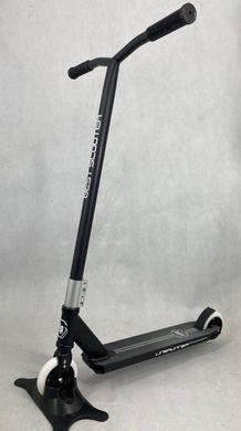 Трюковой самокат Чёрный с белыми колесами 110 мм 5-12 лет Best Scooter LineRunner Пеги HIC