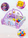 Дитячий ігровий килимок з бортиками для немовлят з Єдинорогом, брязкальця, дуги, кульки