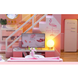 Румбокс 3D конструктор миниатюрный домик с подсветкой DIY House розовый