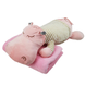 Игрушка плед подушка бегемот 3 в 1 розовый плюшевый 64 см