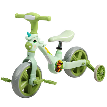 Дитячий велосипед біговел 2 в 1 Best Trike JM-0711-6 колеса 10" знімні педалі та додаткові колеса зелений