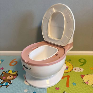 Детский горшок унитаз музыкальный Bimbo 9226-58 (мягкое сиденье, съемный лоток, щеточка, 39х27х32 см) розовый