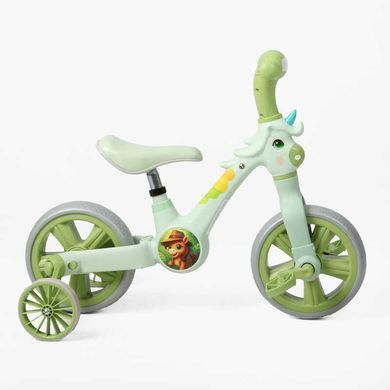 Дитячий велосипед біговел 2 в 1 Best Trike JM-0711-6 колеса 10" знімні педалі та додаткові колеса зелений