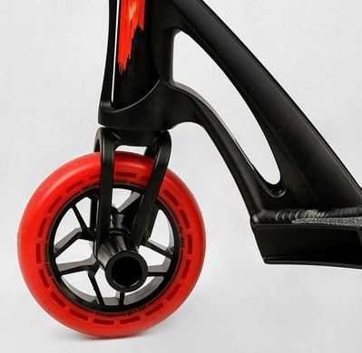 Трюковий самокат парковий підлітковий Best Scooter Fear колеса 11,5 см 10-16 років чорно-червоний