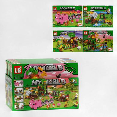 Конструктор ферма животных Minecraft 4в1 LB 1135 (841 деталь) 4 набора в блоке