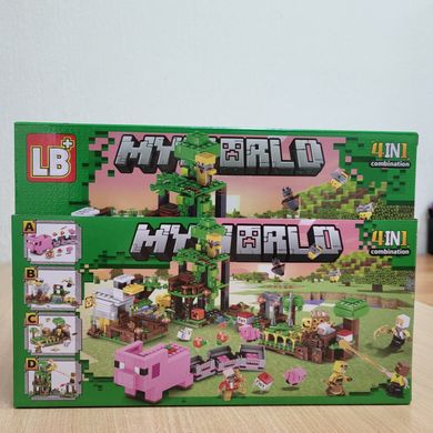 Конструктор ферма животных Minecraft 4в1 LB 1135 (841 деталь) 4 набора в блоке