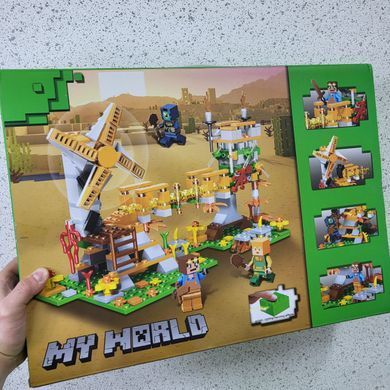 Конструктор Майнкрафт&nbsp;ферма з млином 559 деталей LED підсвічування My World 44120