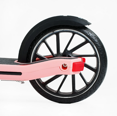 Самокат двоколісний для дівчинки 6-8 років, з ручным гальмом, колеса 200 мм, амортизатор, Skyper Рожевий