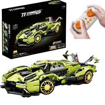 Конструктор на радіокеруванні машинка Lamborghini V12 Vision Gran Turismo на 1055 деталей Technic на акумуляторі 49003 зелений