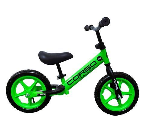 Велобег детский 12" Corso Sprint (стальная рама, колесо EVA пена) SQ-88370 зеленый