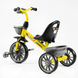 Велосипед триколісний дитячий жовтий Best Trike, музичний, колеса піна EVA, фара, 2 кошики