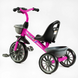Дитячий триколісний велосипед фіолетовий Best Trike, музичний, колеса піна EVA, фара, 2 кошики