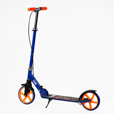 Детский самокат двухколесный с ручным тормозом колеса 200 мм Best Scooter Flash Синий