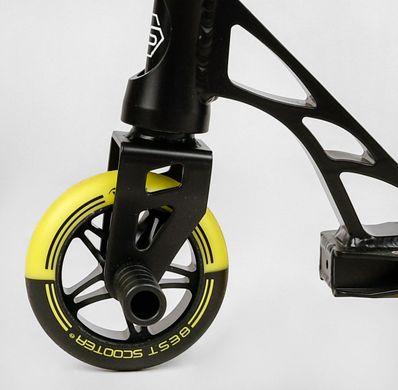 Самокат трюковий Чорно-жовтий Best Scooter Reactor HIC Пеги колеса 110 мм