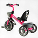 Велосипед триколісний дитячий рожевий Best Trike, музичний, колеса піна EVA, фара, 2 кошики