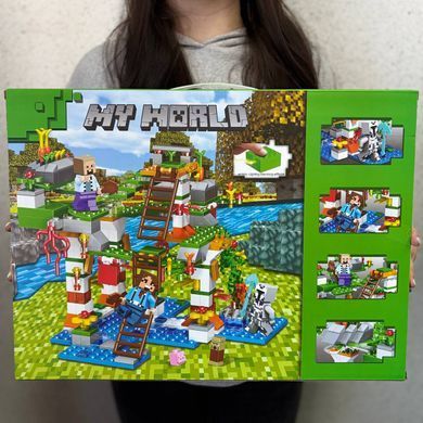 Конструктор Майнкрафт&nbsp;блоковий 562 деталі з LED підсвічуванням My World 44122