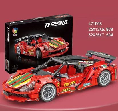 Конструктор автомобиль Феррари Technic 48001 (471 деталь) красный
