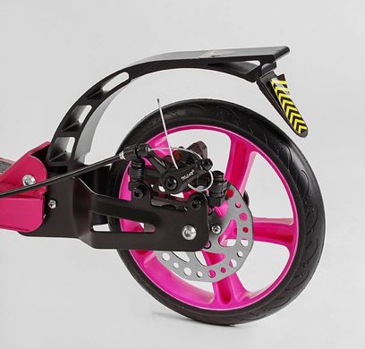 Самокат двоколісний підлітковий Рожевий Best Scooter Factor колеса 200 мм з ручним дисковим гальмом