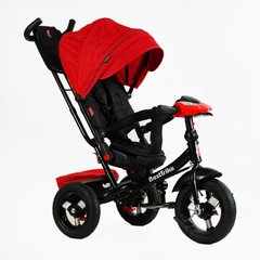 Дитячий велосипед трехколесный с родительской ручкой Best Trike музыкальный надувные колеса usb Красный