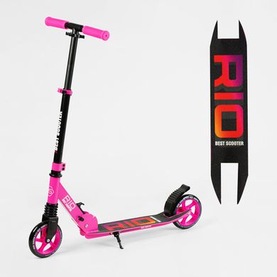 Самокат двоколісний рожевий для дівчинки від 4-5 років Best Scooter Rio, складний, колеса 145 мм