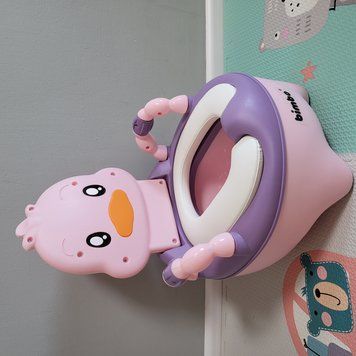 Дитячий горщик Каченя Bimbo ВМ-23510 для дівчинки (м'яке сидіння, знімний лоток, щіточка) рожевий