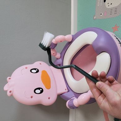 Дитячий горщик Каченя Bimbo ВМ-23510 для дівчинки (м'яке сидіння, знімний лоток, щіточка) рожевий