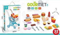 Детская тележка с продуктами для супермаркета, 32 элемента