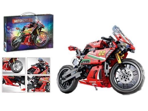 Конструктор гоночний мотоцикл 470 деталей Technic червоний