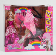 Лялька з конем пегас, наліпки фарба для волосся аксесуари