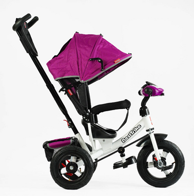 Велосипед детский трехколесный с родительской ручкой Best Trike надувные колеса Фиолетовый
