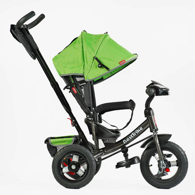 Велосипед дитячий триколісний з батьківською ручкою Best Trike надувні колеса Зелений