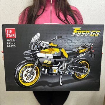 Конструктор мотоцикл BMW F850 781 деталь Technic Jie Star 91025 жовтий