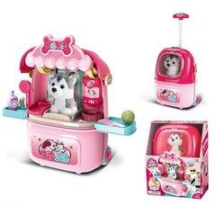 Игровой набор Собачка в розовом чемоданчике с аксессуарами по уходу за животным