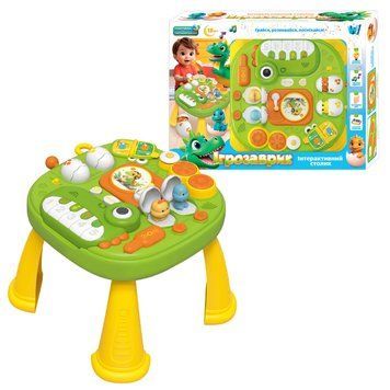 Інтерактивний столик дитячий розвиваючий "Ігрозаврик" WToys 17464 українська озвучка, підсвічування, 10 скоромовок казок пісень