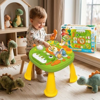 Интерактивный столик детский развивающий "Игрозаврик" WToys 17464 украинская озвучка, подсветка, 10 скороговорок сказок песен