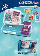 Игровой детский набор кассовый аппарат с весами и аксессуарами, подсветка сканера, калькулятор, озвучивание на англ.языке
