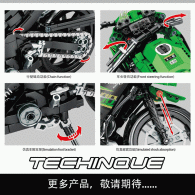 Конструктор спортивний мотоцикл Kawasaki Ninja 400 Sembo Block 701805 (862 деталей)