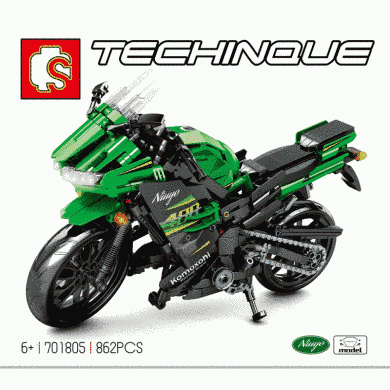 Конструктор спортивний мотоцикл Kawasaki Ninja 400 Sembo Block 701805 (862 деталей)