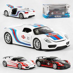 Машинка металлическая детская Porsche Martini Racing коллекционная 1:32 АвтоЭксперт инерция, свет, звук, 3 цвета