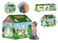Игровая детская палатка раскраска Динозаврик, 69х93х103см, в комплекте 12 фломастеров