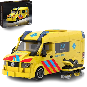 Конструктор машинка скорой помощи 648 деталей European Ambulance 10004 жёлтый