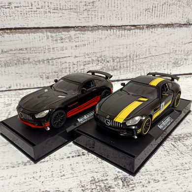 Машинка металева Mercedes AMG GT іграшкова чорна 1:32 АвтоЕксперт, інерція, світло фар, звук