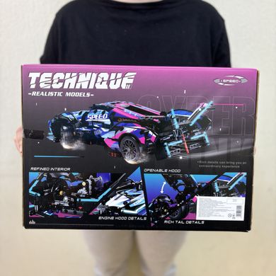 Конструктор автомобіль кіберпанк спорткар 1037 деталей Technic неоновий