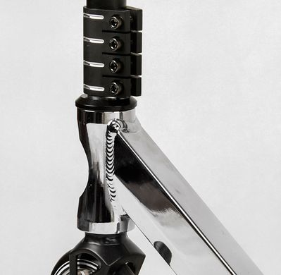 Трюковий самокат срібний Кракен Best Scooter HIC, Пеги, алюмінієвий диск та дека, анодований, колеса PU 11 см