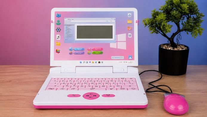 Ноутбук дитячий інтерактивний навчальний WToys 30916 рожевий, українська та англійська мови, абетка, скоромовоки, казки, пісні