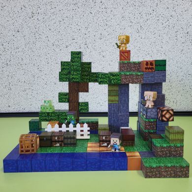 Конструктор магнитный Minecraft (Майнкрафт) 203 кубика с фигурками