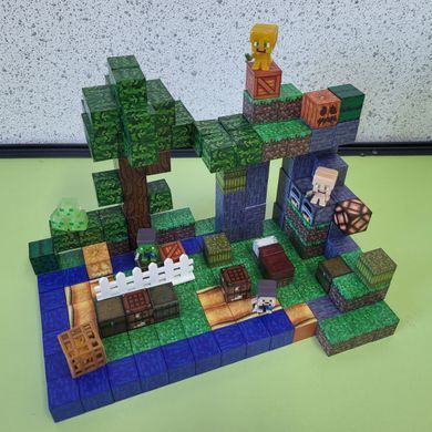 Конструктор магнитный Minecraft (Майнкрафт) 203 кубика с фигурками