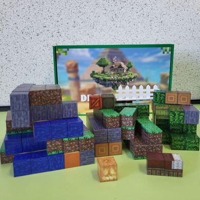 Конструктор магнитный Minecraft (Майнкрафт) 203 кубика с фигурками