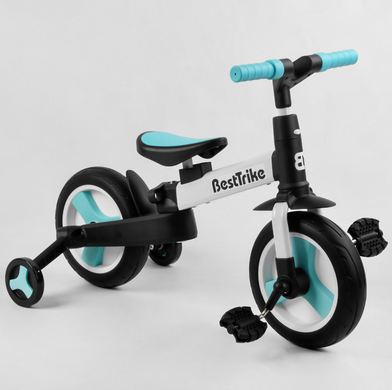Дитячий велосипед трансформер 3 в 1 Best Trike Блакитний, велобіг, батьківська ручка, складний